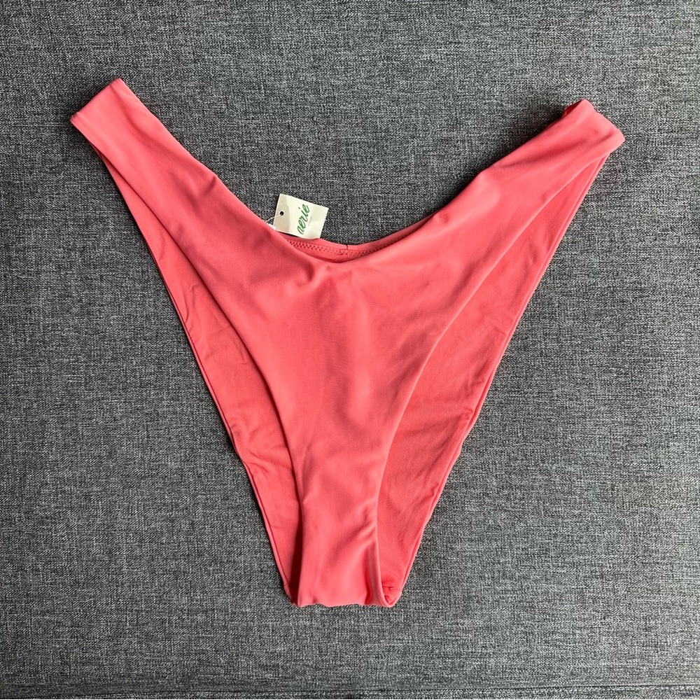 NWT Aerie Super High Cut Cheekiest Bikini Bottom Cheeky Pink Swim